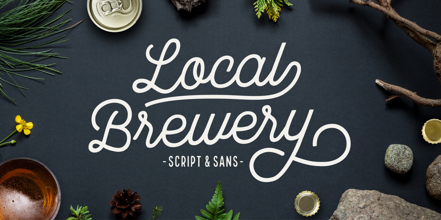 Beispiel einer Local Brewery Three Bold-Schriftart